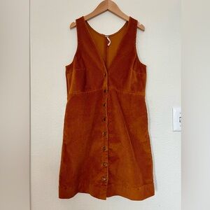 Free People corduroy mini dress in brown